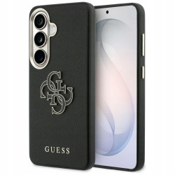 Guess Grained Big 4G Metal — etui do Galaxy S26, czarne