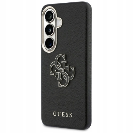 Guess Grained Big 4G Metal — etui do Galaxy S26, czarne