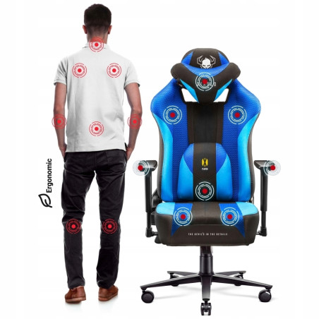 Fotel gamingowy Diablo Chairs X-Player 2.0 King Size czarno-niebieski