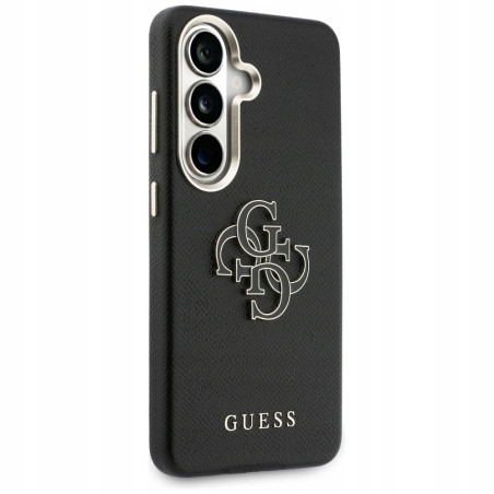 Guess Grained Big 4G Metal — etui do Galaxy S26, czarne