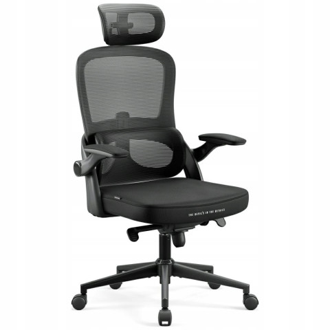 Fotel biurowy ergonomiczny czarny siatka obrotowy Diablo Chairs V-Ligh