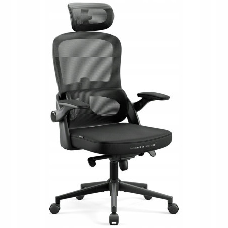 Fotel biurowy ergonomiczny czarny siatka obrotowy Diablo Chairs V-Ligh