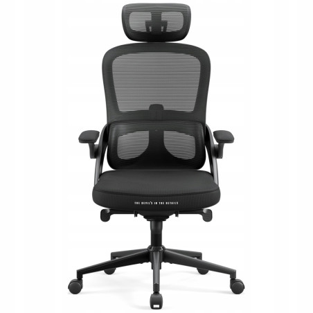 Fotel biurowy ergonomiczny czarny siatka obrotowy Diablo Chairs V-Ligh