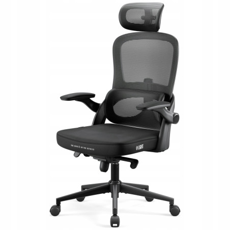 Fotel biurowy ergonomiczny czarny siatka obrotowy Diablo Chairs V-Ligh