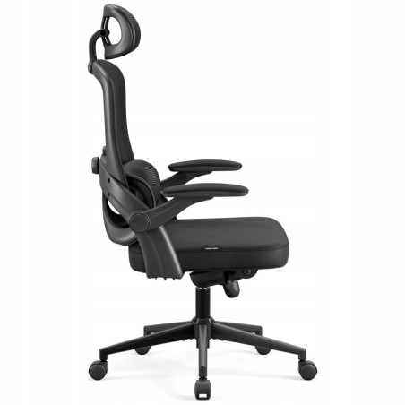 Fotel biurowy ergonomiczny czarny siatka obrotowy Diablo Chairs V-Ligh