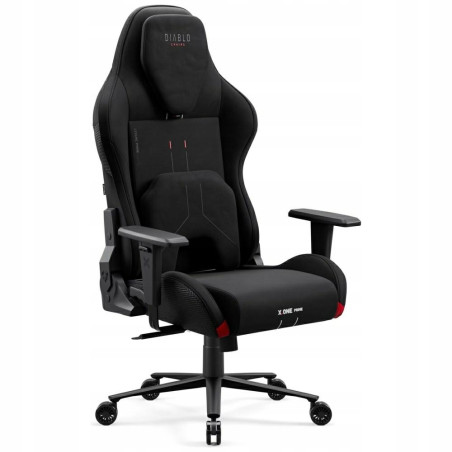 Fotel gamingowy z poduszką lędźwiową czarny tkanina Diablo X-One PRIME