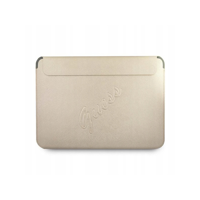 Guess Pokrowiec na laptopa 13 Guess Saffiano Script złoty damski