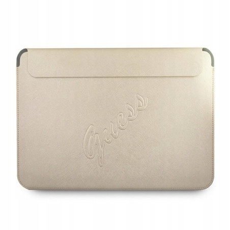 Guess Pokrowiec na laptopa 13 Guess Saffiano Script złoty damski