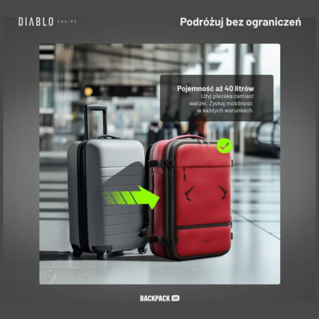 Plecak miejski próżniowy Backpack Air bordowy zamek Diablo Chairs