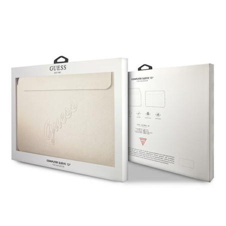 Guess Pokrowiec na laptopa 13 Guess Saffiano Script złoty damski