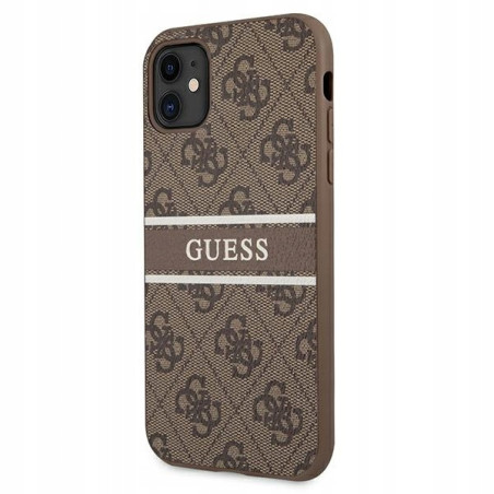 Guess 4G Stripe — etui do iPhone 11, brązowe