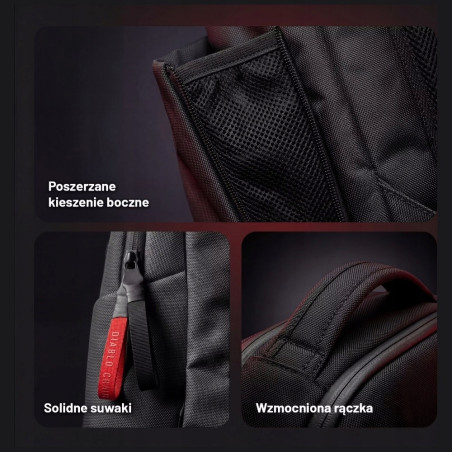 Plecak na laptopa Diablo Chairs Prime czarny wielofunkcyjny szkolny A4