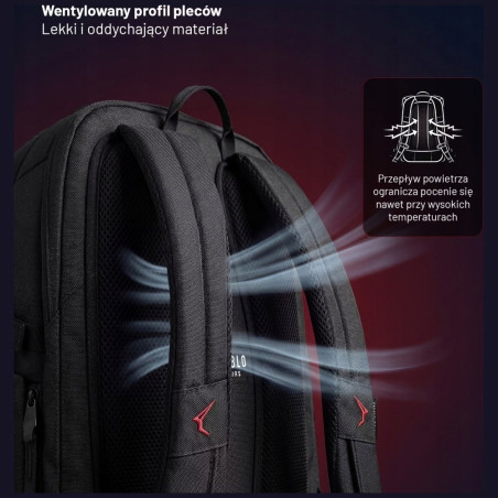 Plecak na laptopa Diablo Chairs Prime czarny wielofunkcyjny szkolny A4