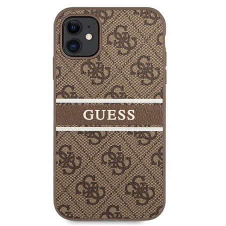 Guess 4G Stripe — etui do iPhone 11, brązowe