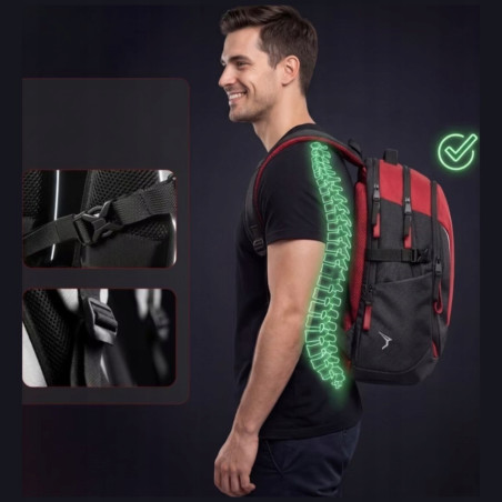Plecak na laptopa szkolny z kieszonkami czarny Prime Diablo Chairs