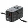 Adapter podróżny EU/UK/US GaN 70W USB-C USB-A czarny Verbatim