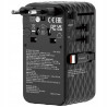 Adapter podróżny EU/UK/US GaN 70W USB-C USB-A czarny Verbatim