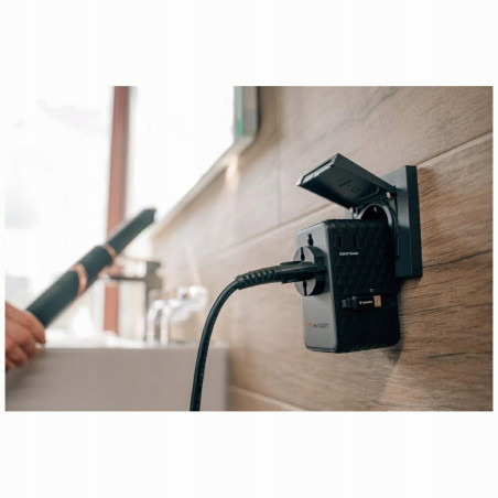 Adapter podróżny EU/UK/US GaN 70W USB-C USB-A czarny Verbatim