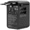 Adapter podróżny EU/UK/US GaN 170W 2xUSB-A 3xUSB-C PD czarny Verbatim
