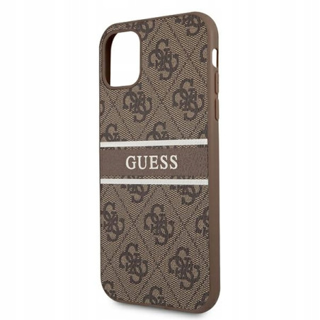 Guess 4G Stripe — etui do iPhone 11, brązowe