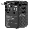 Adapter podróżny Verbatim EU/UK/US GaN 100W USB-C 2xUSB-A PD czarny