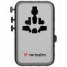 Adapter podróżny Verbatim EU/UK/US GaN 100W USB-C 2xUSB-A PD czarny