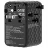 Adapter podróżny Verbatim EU/UK/US GaN 100W USB-C 2xUSB-A PD czarny