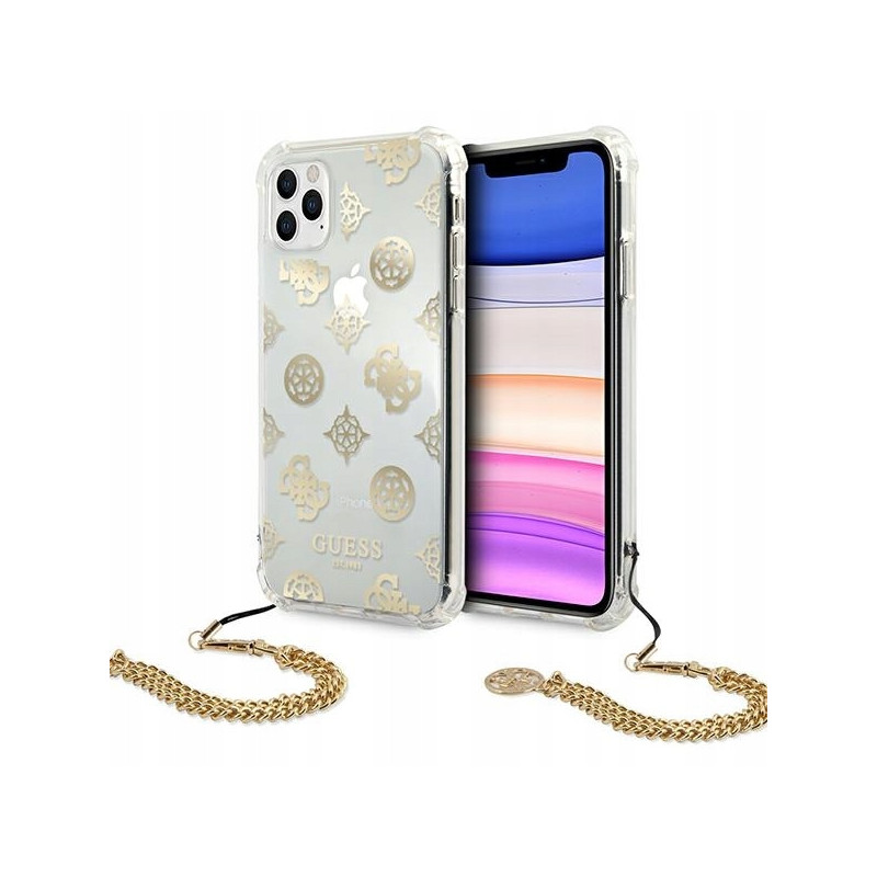Guess hardcase Peony Chain Collection — etui do iPhone 11 Pro, złote