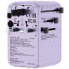Adapter podróżny EU/UK/US GaN 100W PD fioletowy 2xUSB-C 2xUSB-A Verbat