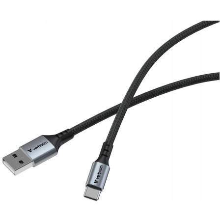 Kabel USB-C do USB-A 120cm czarny QC Sync Charge Verbatim przewód