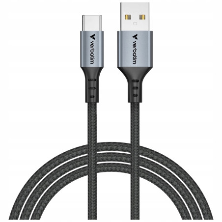 Kabel USB-C do USB-A 120cm czarny QC Sync Charge Verbatim przewód