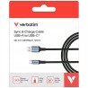 Kabel USB-C do USB-A 120cm czarny QC Sync Charge Verbatim przewód