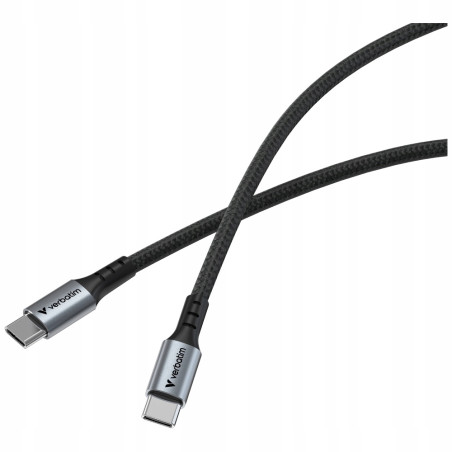 Kabel USB-C do USB-C Verbatim 60W 120cm QC PD czarny Sync Charge przew