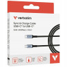 Kabel USB-C do USB-C Verbatim 60W 120cm QC PD czarny Sync Charge przew