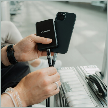 Kabel USB-C do USB-C 100W wyświetlacz 120cm czarny Sync Charge Verbati