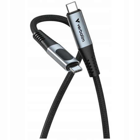 Kabel USB-C 240W z wyświetlaczem 120cm czarny Video Sync Charge Verbat