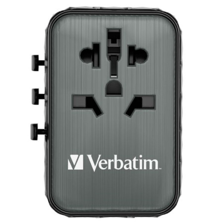 Ładowarka sieciowa 65W Verbatim GaN 2xUSB-A 2xUSB-C czarna Power Deliv