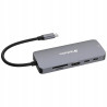 Adapter USB-C HDMI SD microSD aluminiowy 3xUSB-A Verbatim