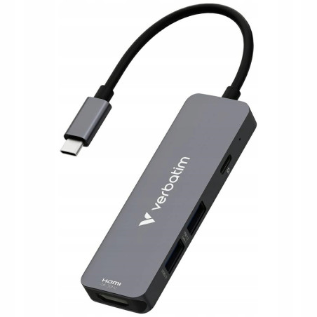 Adapter Hub Verbatim USB-C HDMI USB-A 3.2 aluminiowy