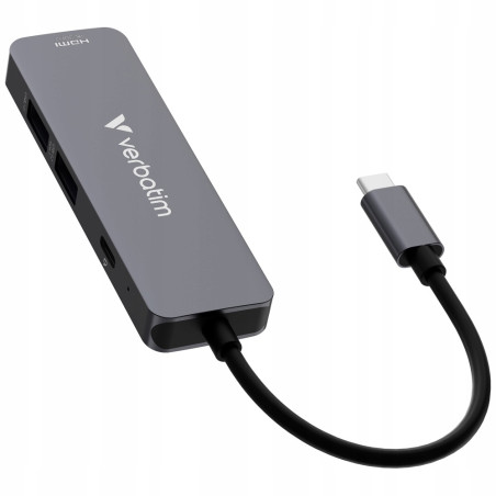 Adapter Hub Verbatim USB-C HDMI USB-A 3.2 aluminiowy