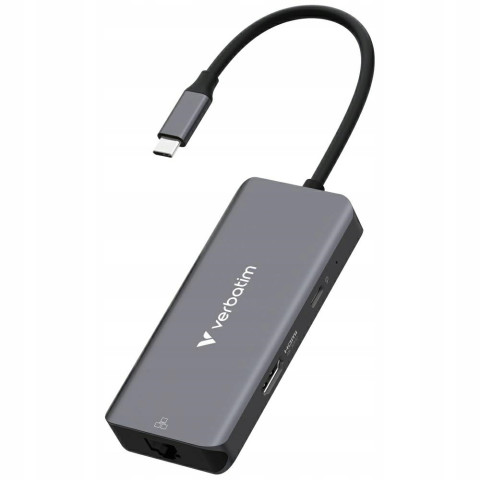 Adapter HUB USB-C HDMI RJ45 aluminiowy 3xUSB-A 3.2 Verbatim