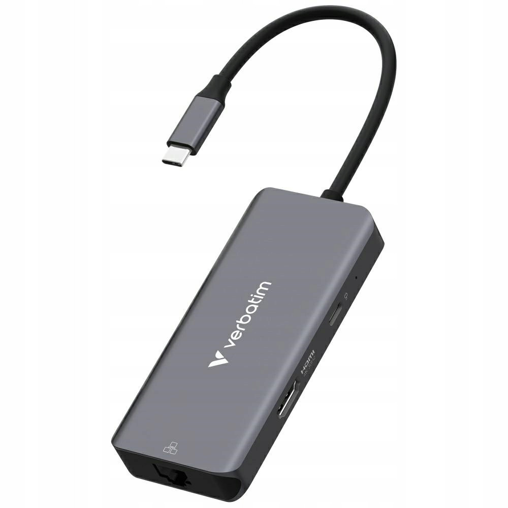 Adapter HUB USB-C HDMI RJ45 aluminiowy 3xUSB-A 3.2 Verbatim