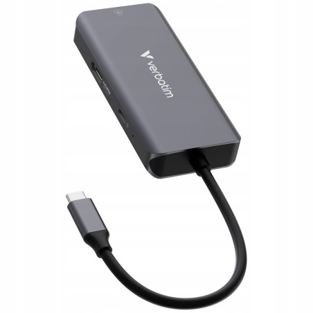 Adapter HUB USB-C HDMI RJ45 aluminiowy 3xUSB-A 3.2 Verbatim