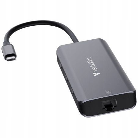 Adapter HUB USB-C HDMI RJ45 aluminiowy 3xUSB-A 3.2 Verbatim
