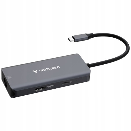 Adapter HUB USB-C HDMI RJ45 aluminiowy 3xUSB-A 3.2 Verbatim