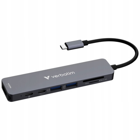 Adapter HUB Verbatim HDMI USB-C 2xUSB-A SD microSD 5 portów przejściów