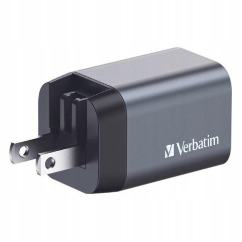 Ładowarka sieciowa 35W Verbatim GaN USB-C USB-A czarna zasilacz