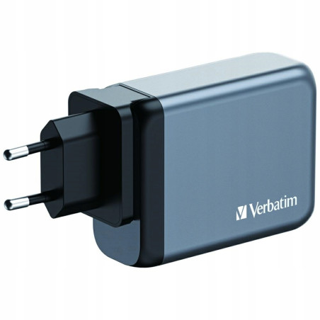 Ładowarka sieciowa 100W GaN USB-C USB-A 4x Verbatim czarna Adapter