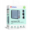 Ładowarka sieciowa 100W GaN USB-C USB-A 4x Verbatim czarna Adapter