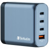 Ładowarka sieciowa 140W Verbatim GaN 3xUSB-C USB-A biała zasilacz adap